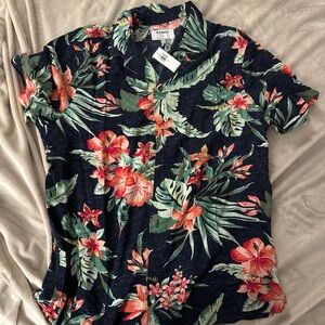 Old Navy Navy Floral Shirt